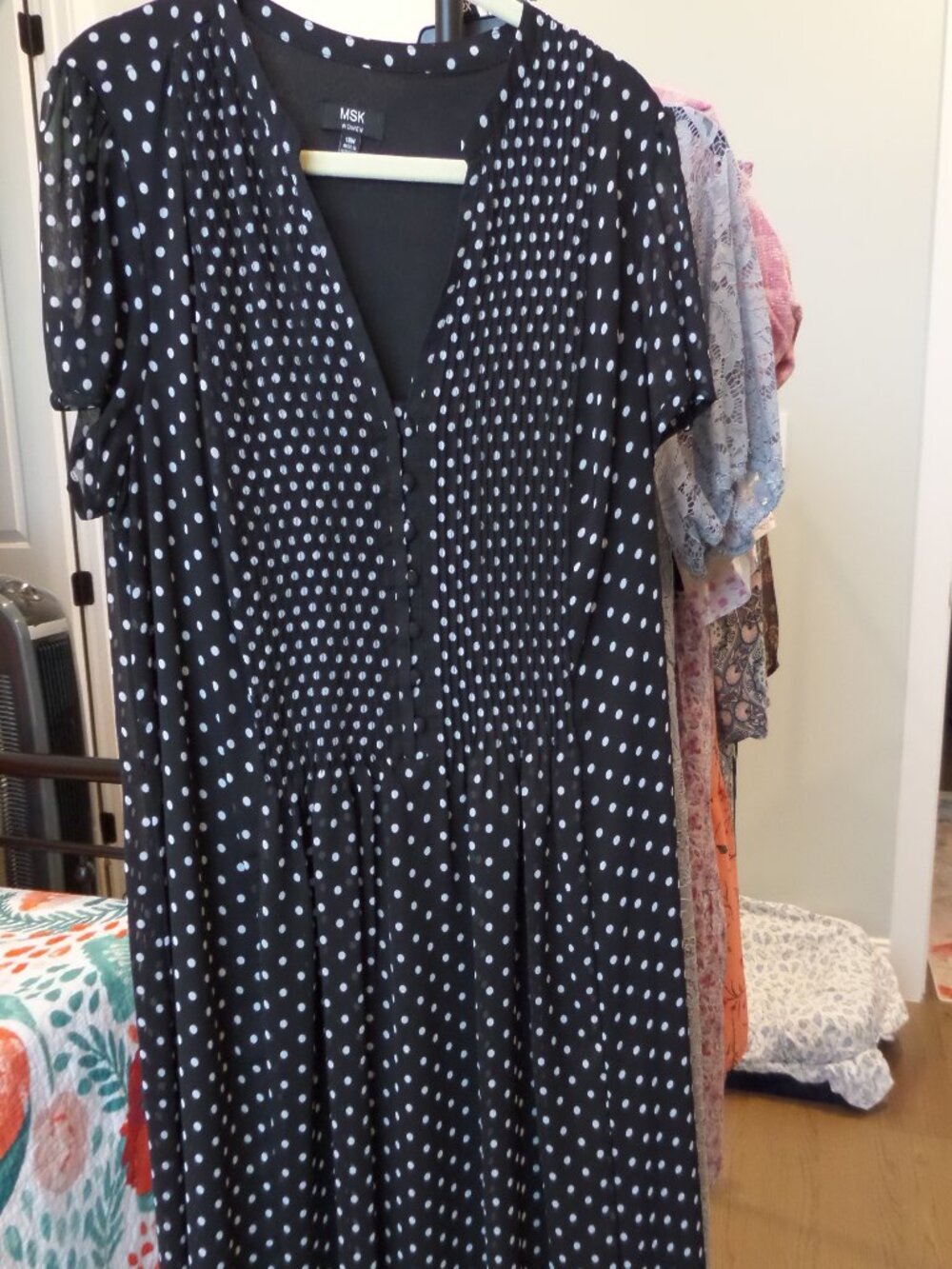 MSK Women Black & White Polka Dot Dress – Size 18W